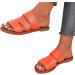 Bexdug Women's Simple Slide Sandals - Flat Rubber Open Toe Leisure Shoes | Size 40 EU | Stylish Home Footwear in Orange - Buy Online on GoSupps.com