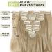S-noilite Hot Fashion 17 Curly Clip in Hair Extensions Full Head 8Pcs - Ash Blonde/Bleach Blonde mix - 17 Inch - Buy Online on GoSupps.com