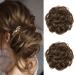 Jjstar 2 piece of hair part with rubber band dutt hair part lured hair tie with hair updos hair extension messy bun hair parts for women girls horsepower