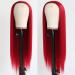 Missyvan Ruby Red Long Straight Synthetic Wig - Natural Look, Heat Resistant Fiber, Middle Parting - Buy Online on GoSupps.com