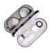 Muf 2 in 1 Double Sided Portable Contact Lens Case and Glasses Case,Dual Use Design with Built-in Mirror, Tweezer and Contact Lens Solution Bottle Included for Travel Kit Black