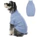 Hjumarayan dog sweater - simple & elegant sweater dog warm dog sweater medium -sized dogs with hole for leash beautiful dog sweater with legs for French bulldog (blue L) L (breast 53cm back 40cm)