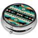 Portable Horse Stripes Pattern Metal Pill Box - Round 3-Compartment Design for Small Pills | Travel Essential - Buy Online on GoSupps.com