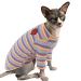Cat cotton clothes sweater warm for sphynx hairless cat pet streak strip west shirts kitten soft jumper cat costume coat for cats/small dogs (purple strip s) s B-purple strip