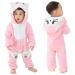 COOKY.D Unisex Winter Hooded Romper Jumpsuit 2-36 Months 12-18 Months Cat