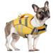 Dog chimnitation lavish bathing suit Dog life vest with reflective strips adjustable & ripstop dog life rescuers with high swimming capacity for small medium large dogs (XS Yellow) XS yellow
