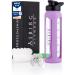 Asbirg Fitness Glass Protein Shaker Protein Shaker Drinking Bottle with Spiral Ball - Pastel Purple - 24 Oz