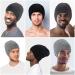 Kenllas Large Men's Winter Sleeping Bonnet - Adjustable Double Layer Silk Satin & Bamboo Cotton Cap for Dreadlock Braid Hair Care - Black - Buy Online on GoSupps.com