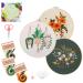 Santune 3 Sets Embroidery Starter Kit with Pattern and Instructions  Cross Stitch Set  Stamped Kits Clothes Pattern  1 Hoops B-Plants Flowers