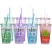 Dakoufish 11 Inch Reusable Tritan Plastic Straws Set of 12 - Glitter Sparkle Drinking Straws for 24-40 oz Mason Jars/Tumblers - Dishwasher Safe with Cleaning Brush - 6 Colors - Buy Online on GoSupps.com