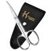 Premium Manicure Scissors Curved Nail Scissors for Cuticles Eyebrow /Eyelashes Mustache and Beard Small Beauty Scissors for Men and Women 3.6'' Silver