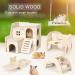 6-Piece Wooden Hamster Toy Set | Safe & Fun Hiding Houses for Hamsters Chinchillas Guinea Pigs & Rabbits - Buy Online on GoSupps.com