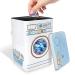 Laundry Powder Metal Box Laundry Gel Storage Box Laundry Detergent Canister with Transparent Skylight Design Unique Washing Machine Shape Laundry Powder Bin
