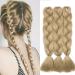 24" Braids Extensions Braiding Hair Extensions Crochet Hair Synthetic Hair Kanekalon Colorful 3 PCS Medium Blonde