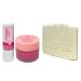 Bath & Body Works Champagne Toast Lip Scrub And Lip Balm with a Natural Oats Sample Soap