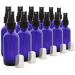 2oz Glass Spray Bottles for Essential Oils - Set of 12 Blue Bottles with Black Mist Tops - Buy Online on GoSupps.com