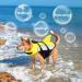 Alagirls Dog Life Jacket with Handle - Yellow Gray Pet Swimming & Rafting Size L (55-68cm Chest) - Buy Online on GoSupps.com