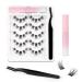 EMEDA Natural DIY Lashes With Glue and Tweezers 5 Pair DIY Eyelash Extension Kit 8-12mm DIY Lash Clusters 50pcs 3D Individual Eyelashes Fake Lashes with Glue and Applicator (DIY lashes 002)