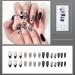 Justotry 24 Pieces Moon Almond Nails - Short Black French Artificial Press-On Nails | Snake Oval Acrylic Fingernails for Women - Buy Online on GoSupps.com