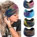 4 pieces wide women's headbands fashionable frontal ligaments non-slip elastic hair ties knotted headbands yoga running gym sport welding-absorbing headbands 4COLOR-2
