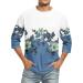 Men's 3/4 Arm Rundhals Shirt - 3D Print Casual Summer T-Shirt Regular Fit Baseball Shirt Light Rugby Shirt up to 4XL in Sky Blue - Buy Online on GoSupps.com