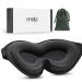 Onaez sleep mask for women men 2023 improved 3D nose channels design 10mm deep contoured sleeping glasses comfortable 100% light -blocking eye mask soft sleep masks for yoga travel black