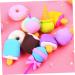  DIYEAH DIYEAH 12 Pieces Assemble Cone Ice Cream Eraser Erase Marker Eraser Novelty Fun Pink Erasable Kids Food Erasers Jigsaw Eraser for Kids Lovely Gourmet Fruit Poppers Eraser - Buy Online on GoSupps.com