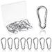 15 Set carabiner stainless steel 40x4 mm carabiner hook carabiner key riper carabiner with a snap lock for backpack belt dog leash camping hiking travel