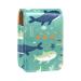 Lipstick Case Leather Lip Gloss Lipstick Organizer with Mirror Mini Lipstick Holder Bag Sea Wave Whales Cute H847q7ocxa