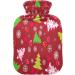 KCLDECI 2L Hot Water Bottle with Green Christmas Tree Cover - Foot Warmer & Pain Relief for Heat and Cold Therapy - Buy Online on GoSupps.com