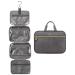 LOVEVOOK Toiletry Bags for Women Waterproof Travel Wash Bag Toiletries Makeup Bag with Hook Large Cosmetic Organizer Clear for Full Sized Container Grey Grey L