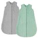 Looxii Baby Sleeping Bag 1.5TOG Cotton Soft Newborn Sleepsack Unisex Baby Wearable Blanket for Boys and Girls 18-24 Months Grey Gray&Green 18-24 Months
