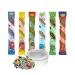 Millions Tubes x6 Sweet Bags - Bundle with TinTastic Silver On-the-Go Travel Lid Tin - Perfect for Parties and Snacking - Chewy and Colorful in Assorted Flavors