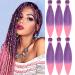 MSBELLE Braiding Hair Pre stretched 100g/Pack Pink Braiding Hair hair for braiding Hot Water Setting Ombre Braiding Hair(26 INCH, Purple Pink) 26 Inch Purple Pink