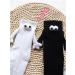Innovative INHLUGLK Couple Magnetic Hand Holding Funny Socks | White Mid-Tube 3D Doll Design - Buy Online on GoSupps.com