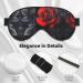 Red Rose & Black Leaves Print Unisex Eye Mask | Soft Comfortable Light-Blocking Sleeping Mask for Travel & Relaxation - Buy Online on GoSupps.com
