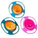 3 pieces of magic bowl 360 degrees rotatable leak-proof gyro bowl with lid 360 rotating anti-pouring gravity.