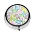 Coloured Foliage Linesround Pill Box 3 Compartment Round Pill Box Organizer Portable Travel Pill Box for Traveling.