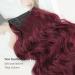 PORSMEER Burgundy Invisible Hair Extensions with Transparent Wire Adjustable Size 4 Secure Clips 20 inch Long Wavy Secret One Piece Hair Pieces for Women dark red Wine red - Buy Online on GoSupps.com