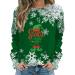 Generically sweater women autumn winter Christmas sweatshrit long-sleeved circular neckline top Christmas sweater women funny Christmas sweater sweater black ladies sweater V neckline d-green xxl