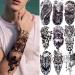 9 Sheets Half Arm Temporary Tattoos Stickers Lion Tiger Sleeve Fake Tattoos for Men or Women Long Lasting Scary Skull Wolf Fake Tattoo Stickers