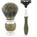 6 Pc Men's Shaving Kit - 3 Edge Razor Black Badger Hair Brush Stand Soap & Bowl - Perfect Gift Set - Buy Online on GoSupps.com