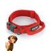 Pettec dog collar made of neoprene & nylon collar with handle for small & large dogs softly padded (S-XL) extremely robust & water-repellent adjustable adjustable collar & drag line red collar L (51-61 cm) red