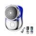 Alkyne Mini-Shave Portable Electric Shaver Mini-Shave Portable Electric Shaver Pocket Wet & Dry Men's Shaver USB Rechargeable Shaver Suitable for Home Travel Father's Day Gifts (Blue)