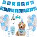 Radsocken Dog Birthday Party Supplies Dog Birthday Bandana Set with Cute Doggie Birthday Hat Bandana Bow Tie Happy Birthday Banner Streamers Balloon Birthday Party Decorations for Dog Cat Pets