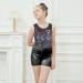 MODAFANS Girls' Sparkly Gymnastics Leotard Set - Black Marble, 6-7 Years - Buy Online on GoSupps.com