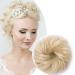SEGO hairpiece hair tie bun hair extensions hair extension updo with elastic band natural thick bleached blonde #613C