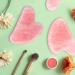 Rose Quartz Gua Sha Massage Tool for Facial & Body Spa | Jade Stone Gua-Sha Treatment for Trigger Point Acupressure Relief - Buy Online on GoSupps.com