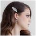 Inilbran Boho Pearl Hair Clip Vintage Leaf Hair Barrette Clip Leaf Pearl Hairpin Clip Pearl Bridal Headpieces Decorative Hair Pin Head Clip French Headwear Hair Accessories for Women and Girls Silver
