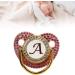 Personalized Bling Baby Pacifier - Silicone Rhinestone Pacifier with Clip for Newborns (Letter A) | Focket - Buy Online on GoSupps.com